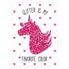 Ansichtkaart Unicorn Glitter Diverse