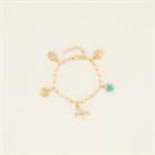 armband PaardenpraatTV Charms Colour Goud