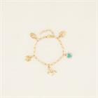 Armband PaardenpraatTV Charms Colour Goud