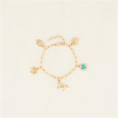 Armband PaardenpraatTV Charms Colour Goud