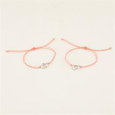 armband PaardenpraatTV Friends Lichtroze