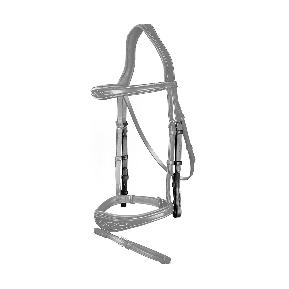 Dy on Cheekpieces Hunter Collection - Black - Maat Cob