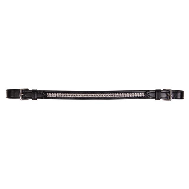 Bokriempje QHP Rhinestone Zwart-zilver