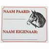 Bord Epplejeck Naam Paard/Eigenaar 