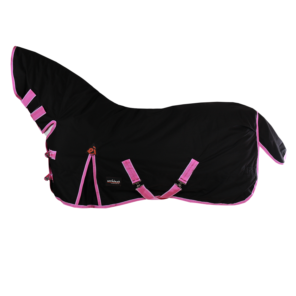 Deken Epplejeck Junior Full Neck 300gr Zwart-roze, 95 cm in zwart/roze