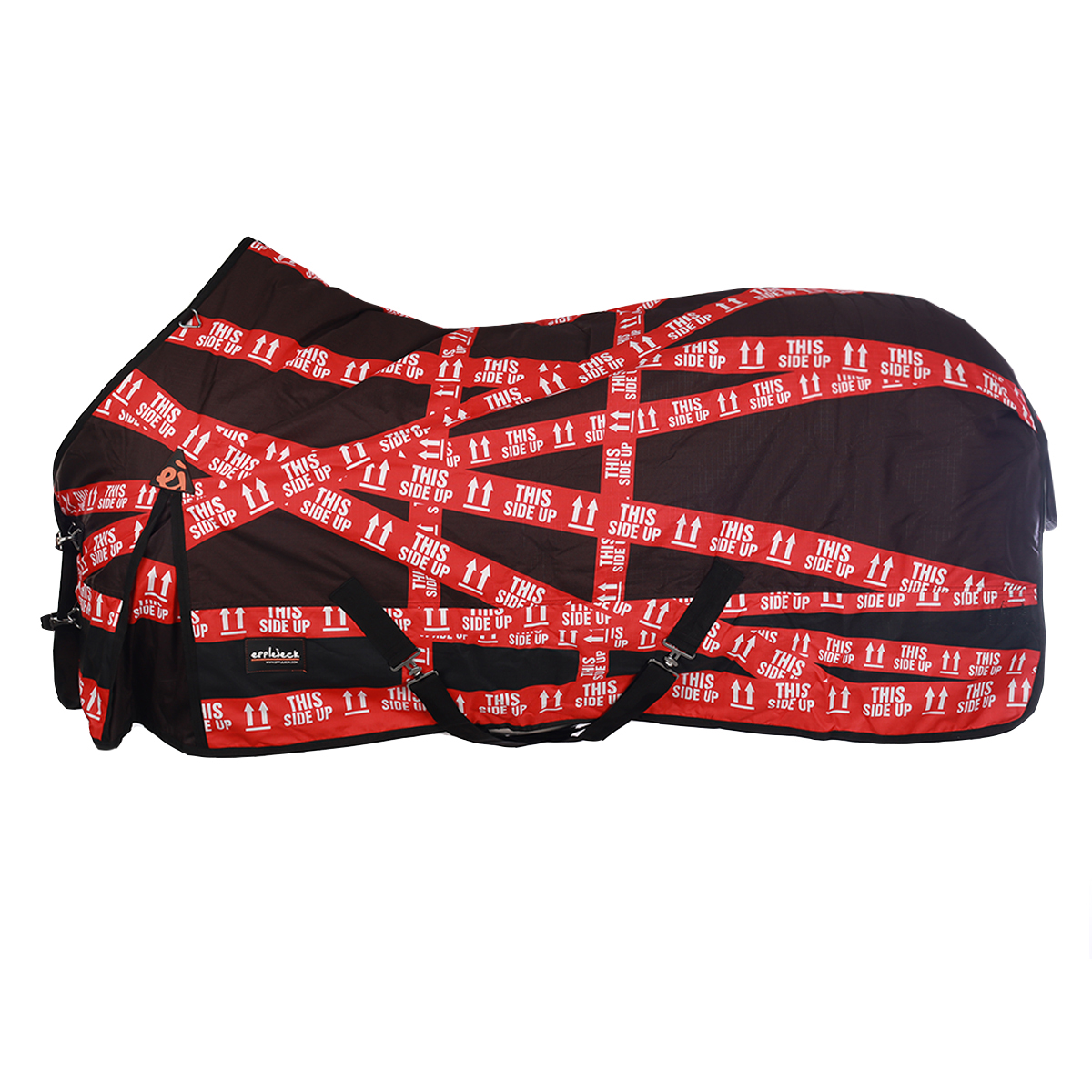 Deken Epplejeck This Side Up 0gr Zwart-rood, 125/165 CM in zwart/rood