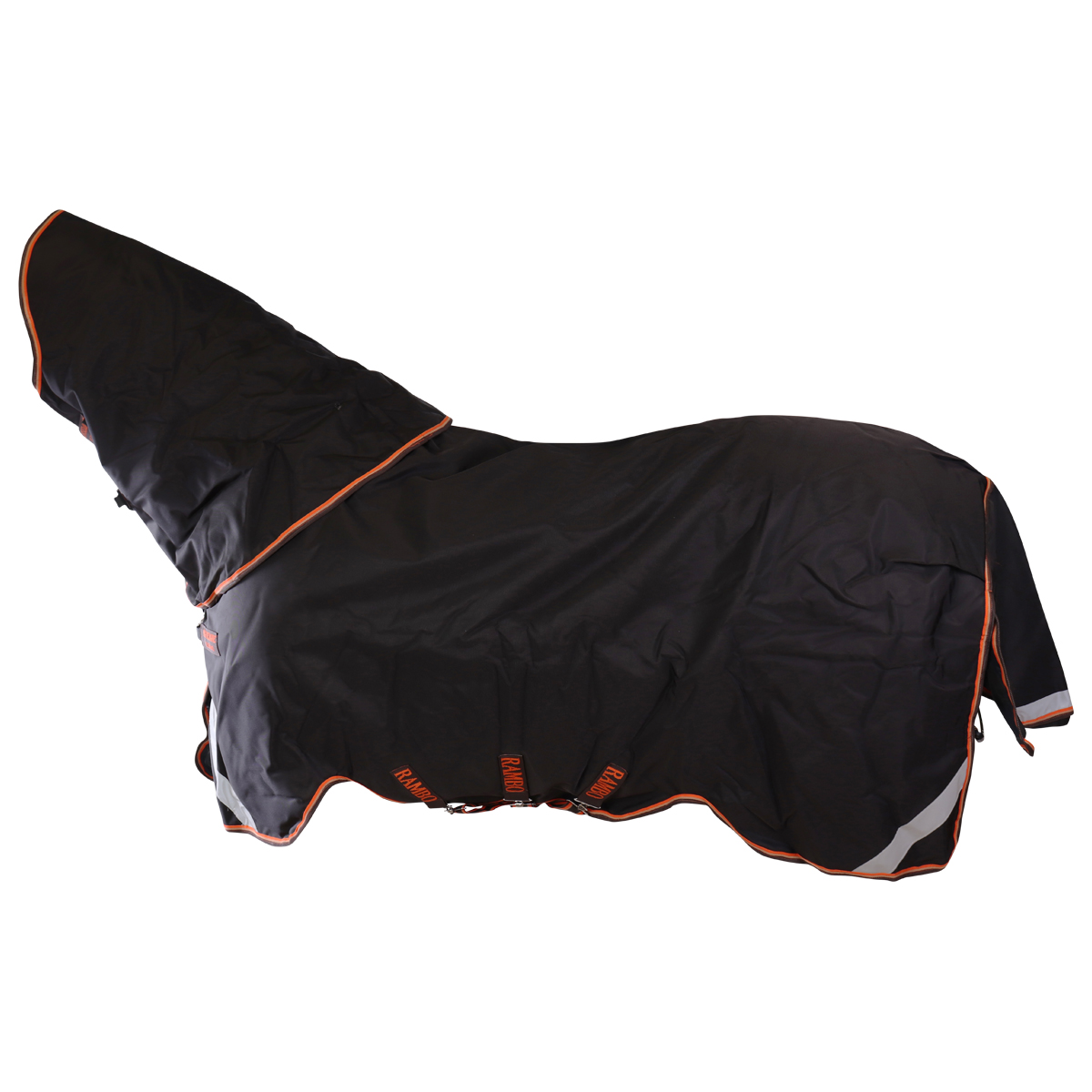 Deken Horseware Rambo Supreme 1680d Medium 200gr Zwart-oranje, 198 cm in zwart/oranje