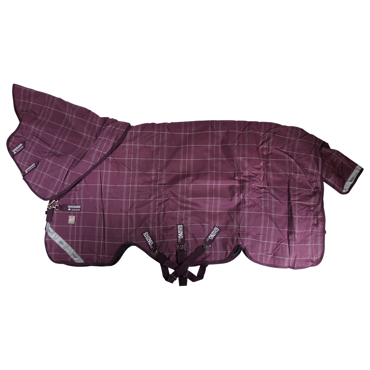 Deken Horseware Rhino Plus Vari-layer 250gr Paars-grijs, 191 cm in paars/grijs