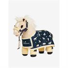 Deken LeMieux Toy Pony Lemon Print Donkerblauw-geel