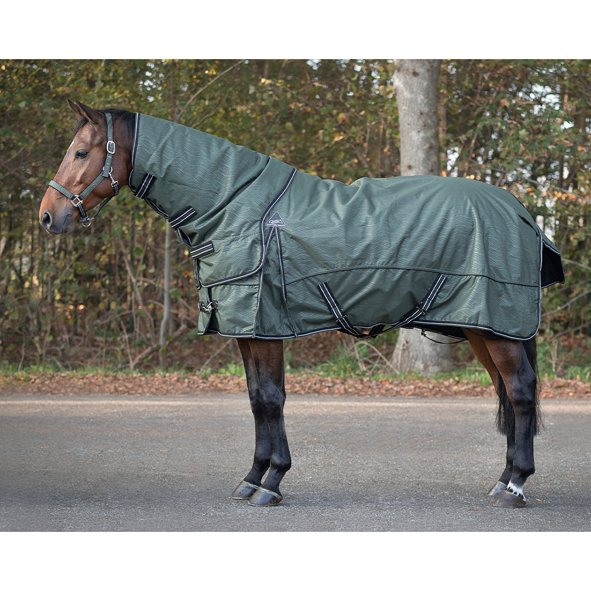 Deken Qhp Collection Afneembare Hals 150gr Donkergroen, 175 cm in donkergroen