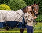Deken QHP Turnout Collection 0gr Donkerblauw-beige