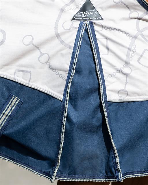 Deken QHP Turnout Collection 0gr Donkerblauw-beige