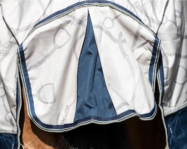 Deken QHP Turnout Collection 0gr Donkerblauw-beige