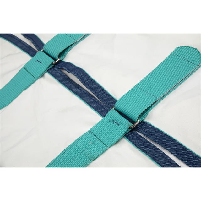 Eczeemdeken Shires Sweet Itch Full Neck Wit-donkerblauw
