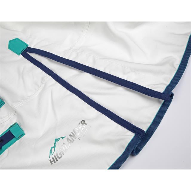 Eczeemdeken Shires Sweet Itch Full Neck Wit-donkerblauw