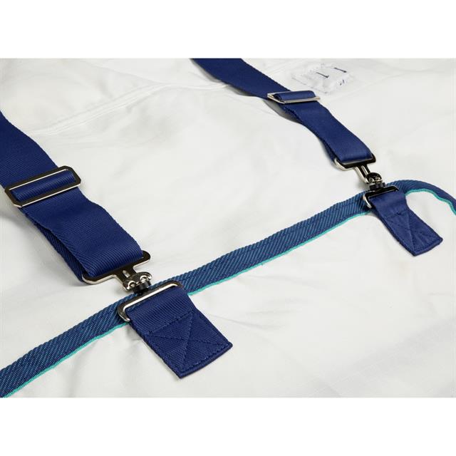 Eczeemdeken Shires Sweet Itch Full Neck Wit-donkerblauw