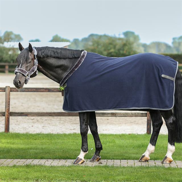 Fleecedeken Bucas Show-Line 400gr Donkerblauw-grijs