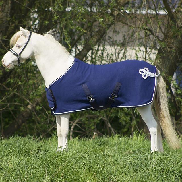 Fleecedeken QHP Ornament Falabella Donkerblauw-zilver