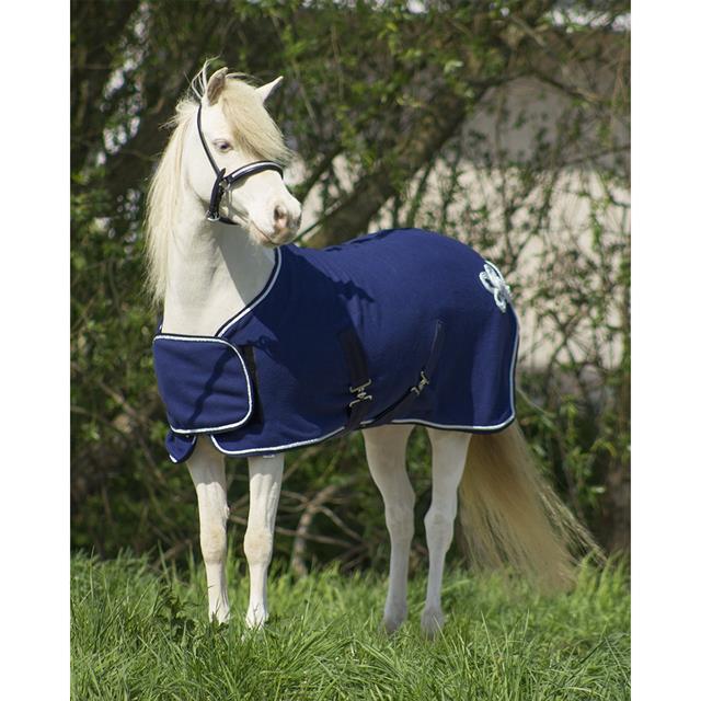 Fleecedeken QHP Ornament Falabella Donkerblauw-zilver