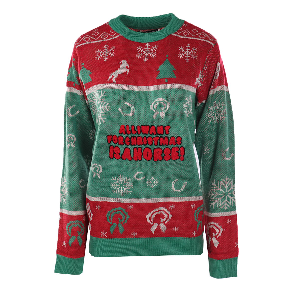Foute Kersttrui Paardenpraattv Multicolor, L