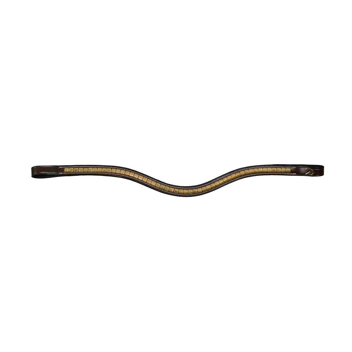 Frontriem D Collection By Dy&apos;on Brass Clincher V-shaped Bruin, MIDDEL in bruin