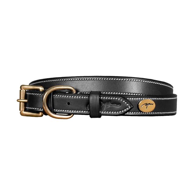 Halsband Dy'on Flat Leather Zwart