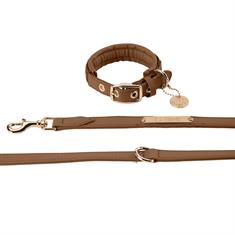Halsband En Riem Eskadron Heritage Faux Leat Plait Lichtbruin