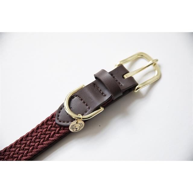 Halsband Kentucky Gevlochten Nylon Hond Donkerrood