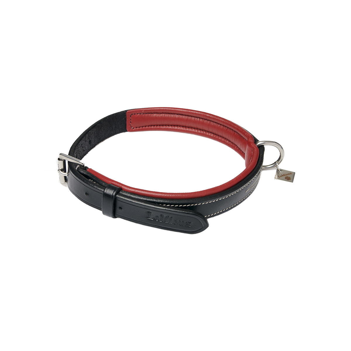 Halsband Lemieux Windsor Zwart-donkerrood, L in zwart/donkerrood