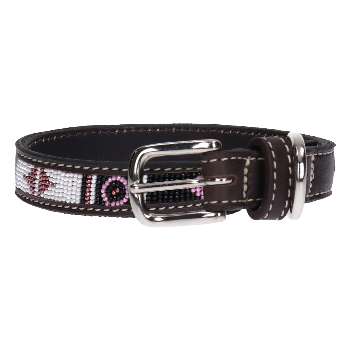 Halsband Pénélope Pearl Hond Roze, 60 cm in roze