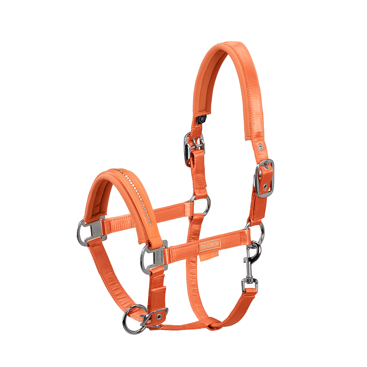 Halster Eskadron Classic Sports Double Pin Satin Crystal Oranje, EXTRA GROOT in oranje