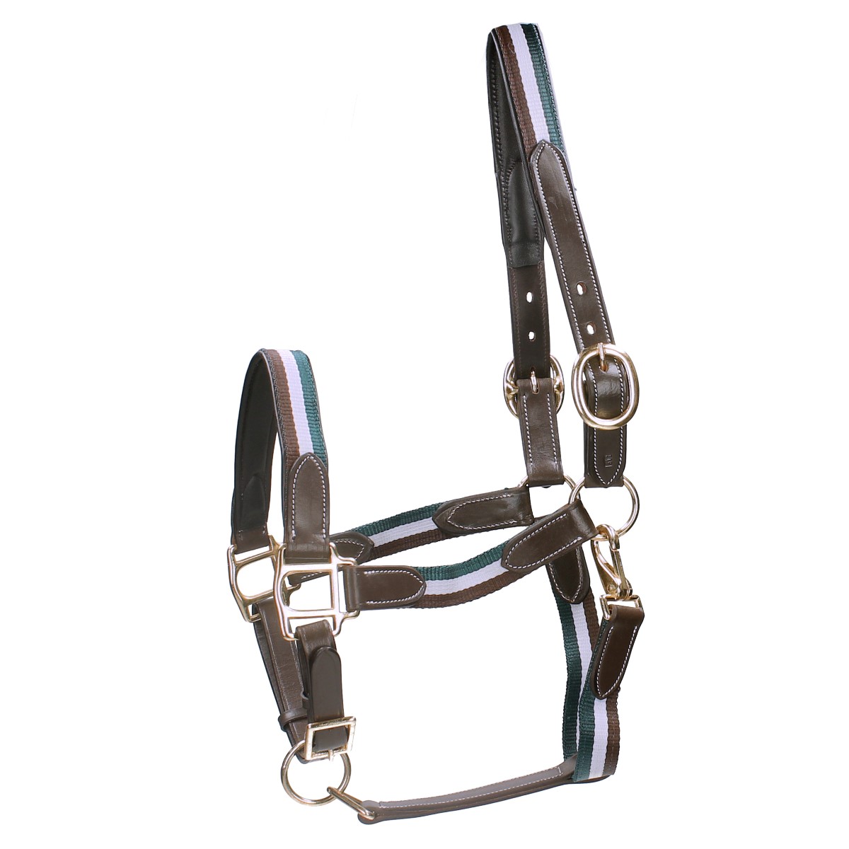 Horsegear Halster Finn Donkerbruin-groen - Donkerbruin-groen - paard