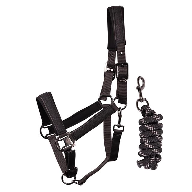 Halsterset Harry's Horse Denici Cavalli Shadow Donkergrijs