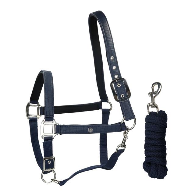 Halsterset HORSEGEAR HGCroco Donkerblauw