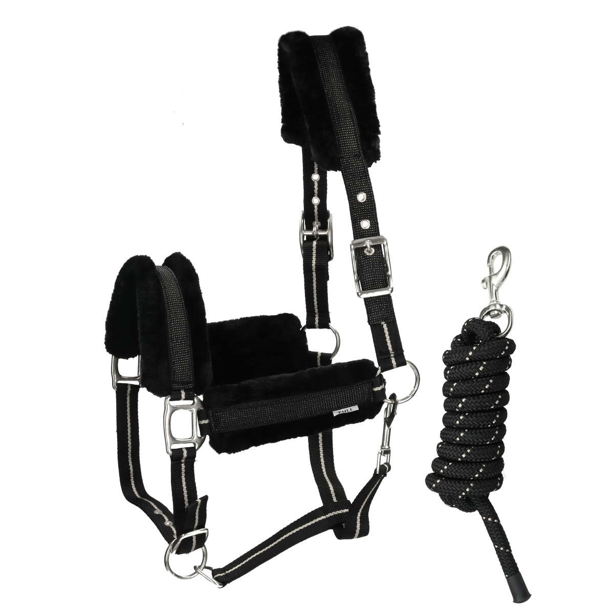 Halsterset Horsegear Limited Edition Glitter Zwart-zilver, PONY in zwart/zilver