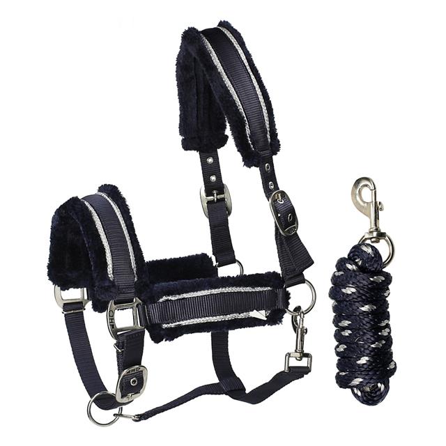Halsterset QHP Dolci Donkerblauw-zilver