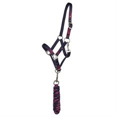 Halsterset QHP Jaily Blauw-roze