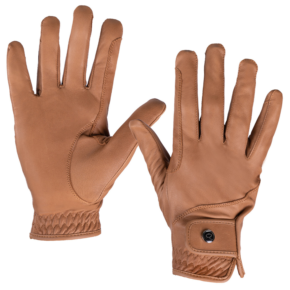 Handschoenen Qhp Leather Pro Middenbruin, M in middenbruin
