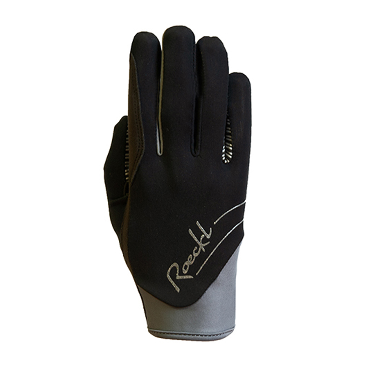 Handschoenen Roeckl June Durasense, 6,5 in zwart/grijs