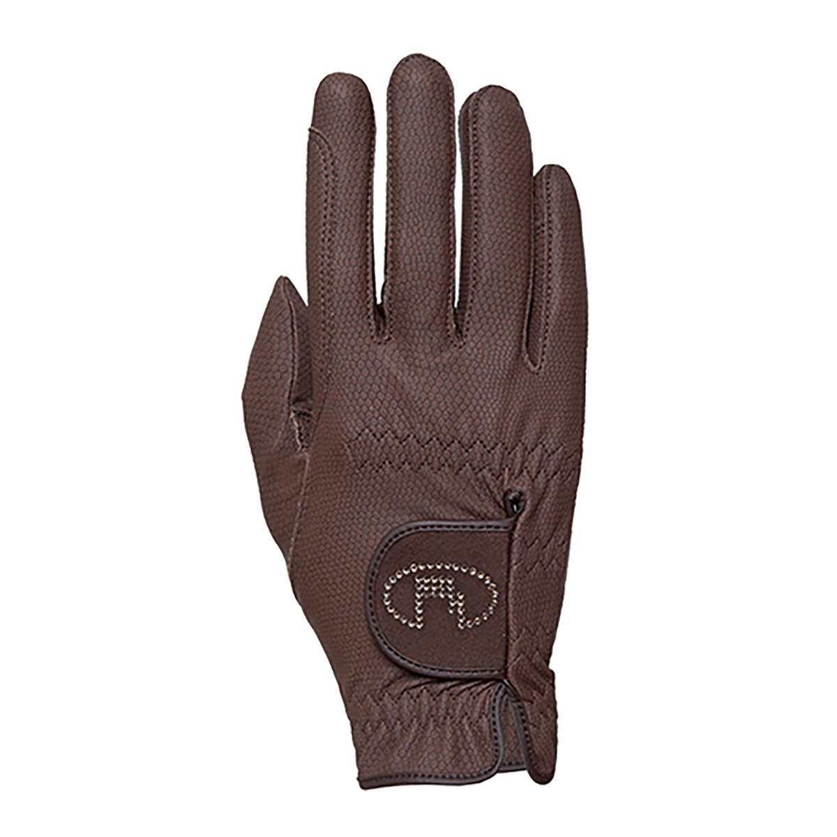 Handschoenen Roeckl Lisboa Grip Swarovski Bruin, 8,5 in bruin