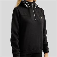Hoodie Rebel By Montar Quarter Zip Zwart