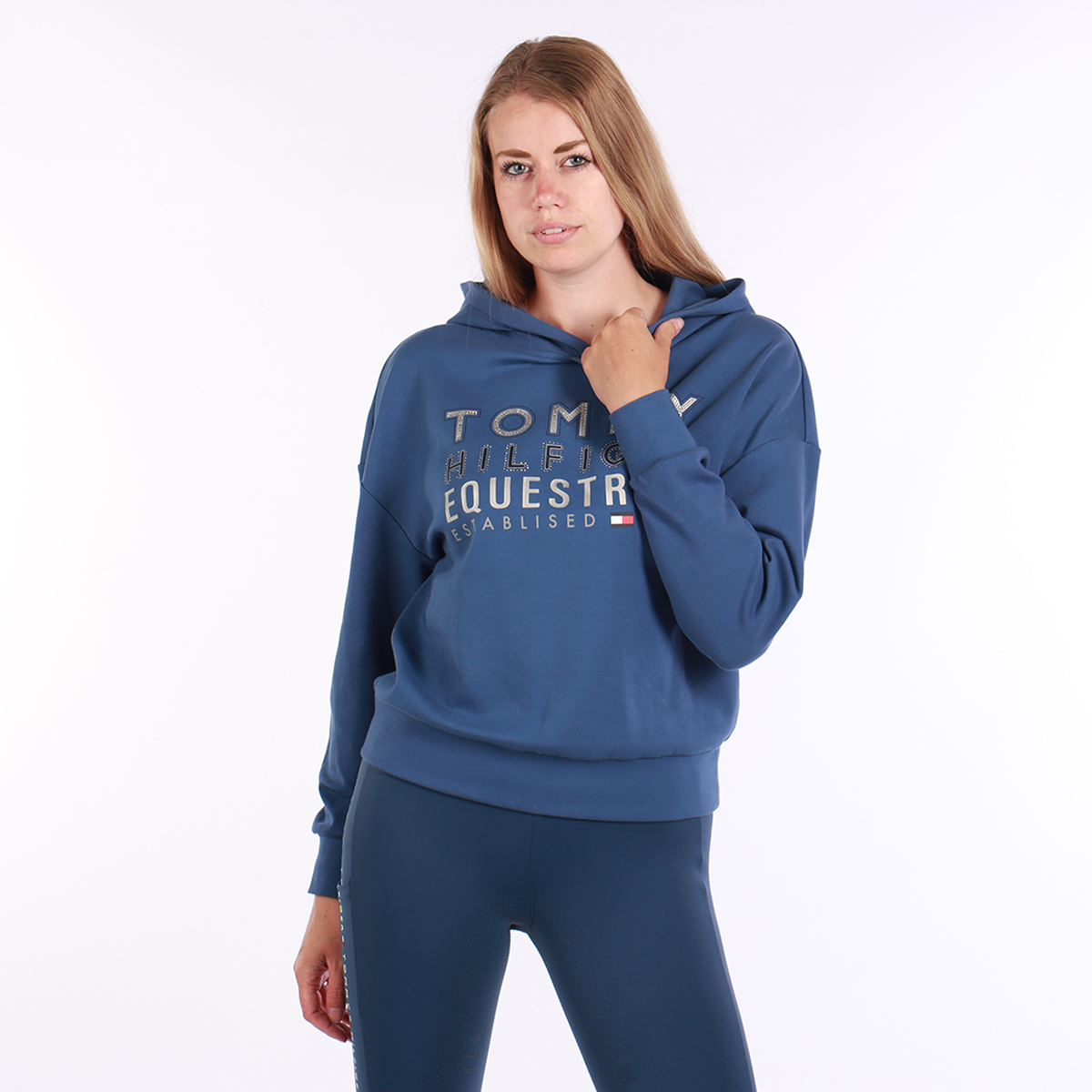 Hoodie Tommy Hilfiger Paris Oversized Middenblauw, L in middenblauw