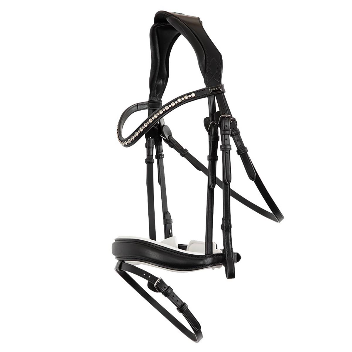 Hoofdstel Anky Comfort Fit Pullback Noseband Zwart-wit, PAARD in zwart/wit