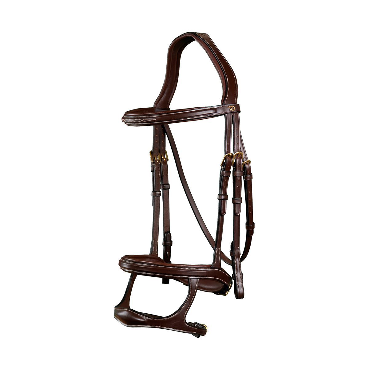 Hoofdstel D Collection By Dy&apos;on Double Noseband Bruin, MIDDEL in bruin