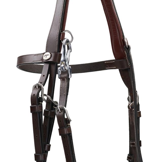 Hoofdstel Dy'on Working Collection Flat Leather With Snap Hooks Bruin