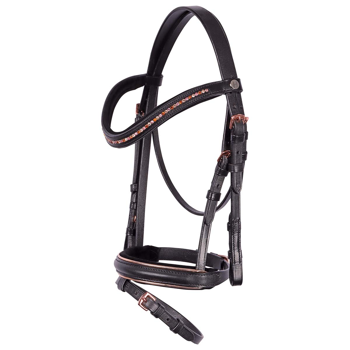 Hoofdstel Harry&apos;s Horse Diva Fuchsia Zwart, PONY in zwart