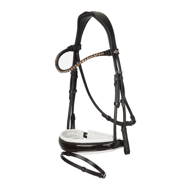 Hoofdstel LeMieux Kudos Dressage Lak Bruin-wit