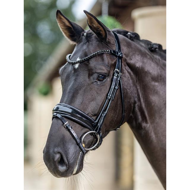Hoofdstel LeMieux Kudos Dressage Lak Zwart-zwart