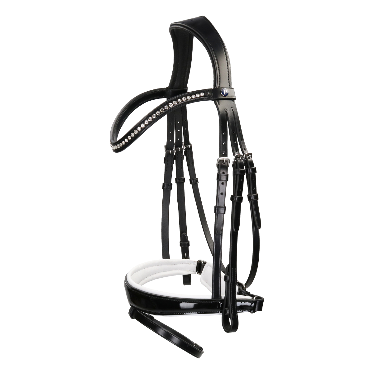 Hoofdstel Passier Spirit Ii Lak Zwart-wit, PAARD in zwart/wit
