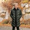 Jas Covalliero Quilted Long Kids Donkergroen